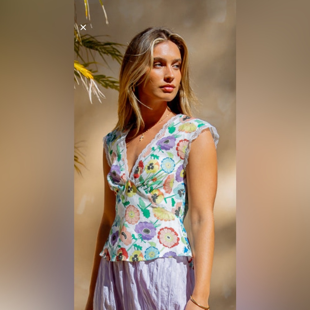 Vrg girl floral tie back top